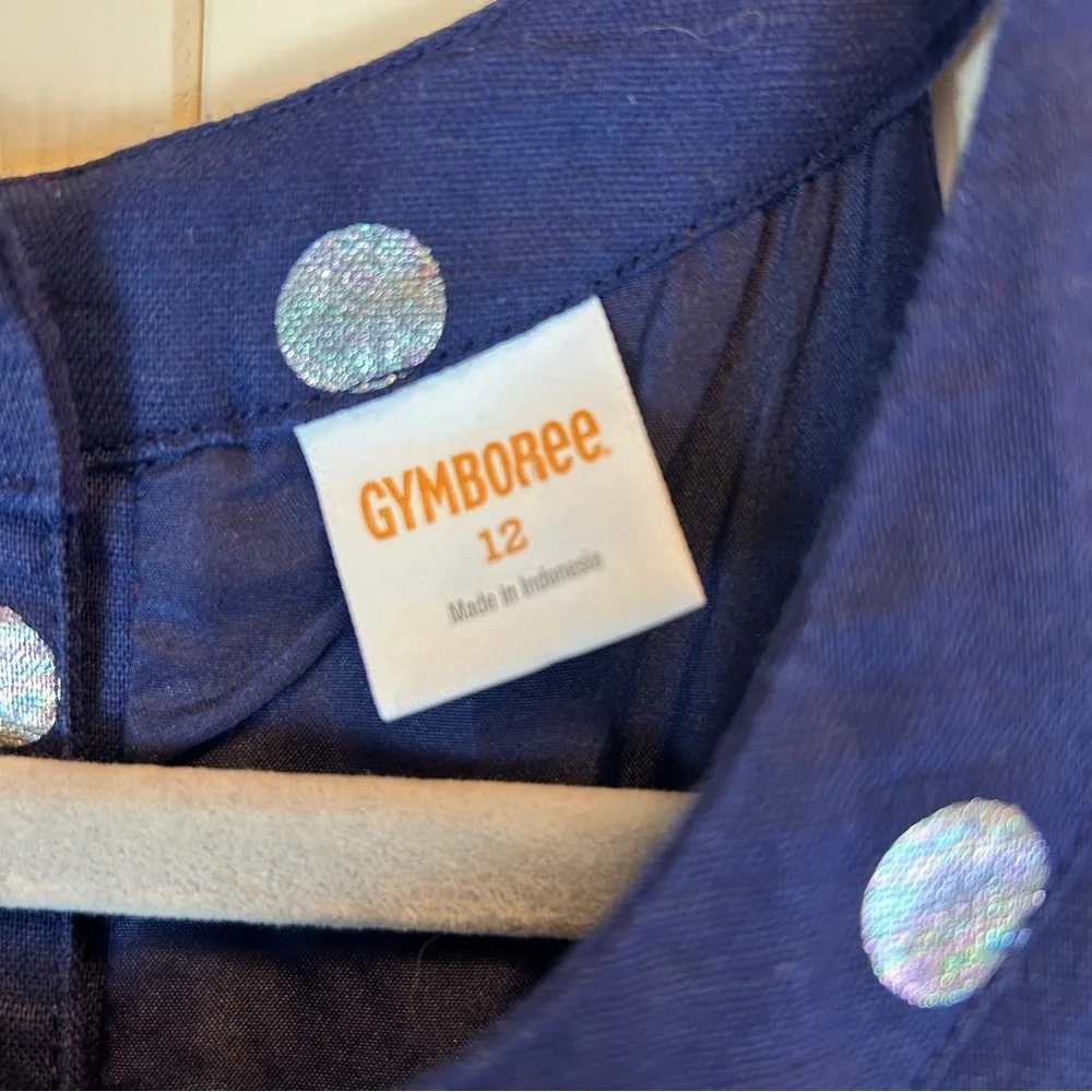 Gymboree Blue Polka Dot Linen Dress